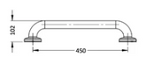 SAFETY RAIL  - 450mm - FLANGED